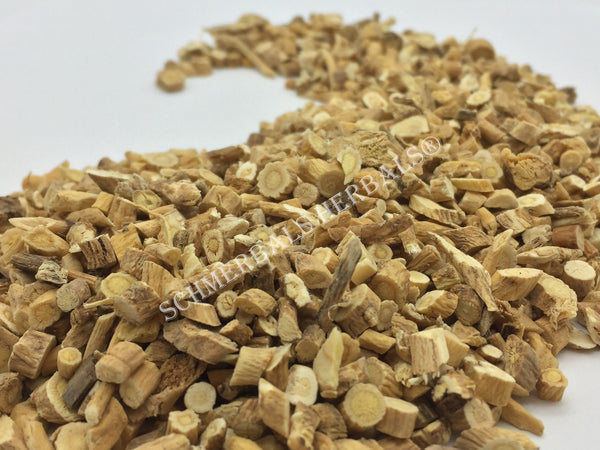 Dried Chopped Astragalus Root, Astragalus membranaceus, For Sale from Schmerbals Herbals