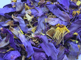  Dried All Natural Blue Lotus Pure Petals and Stamens, Nymphaea caerulea, Deep Purple Thai ~ for Sale from Schmerbals Herbals