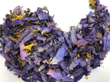 1 oz Dried All Natural Blue Lotus Pure Petals and Stamens, Nymphaea caerulea, Deep Purple Thai for Sale from Schmerbals Herbals