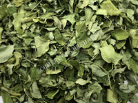 Dried Drumstick Tree Crushed Leaves, Moringa oleifera, for Sale from Schmerbals Herbals
