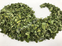 Dried Drumstick Tree Crushed Leaves, Moringa oleifera, for Sale from Schmerbals Herbals