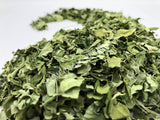 Dried Drumstick Tree Crushed Leaves, Moringa oleifera, for Sale from Schmerbals Herbals