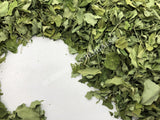 Dried Drumstick Tree Crushed Leaves, Moringa oleifera, for Sale from Schmerbals Herbals