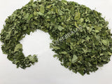 Dried Drumstick Tree Crushed Leaves, Moringa oleifera, for Sale from Schmerbals Herbals